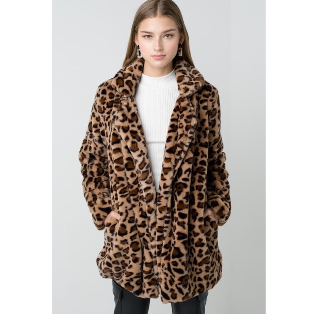 Leopard Faux fur JACKET/COAT - Picture 3 of 11